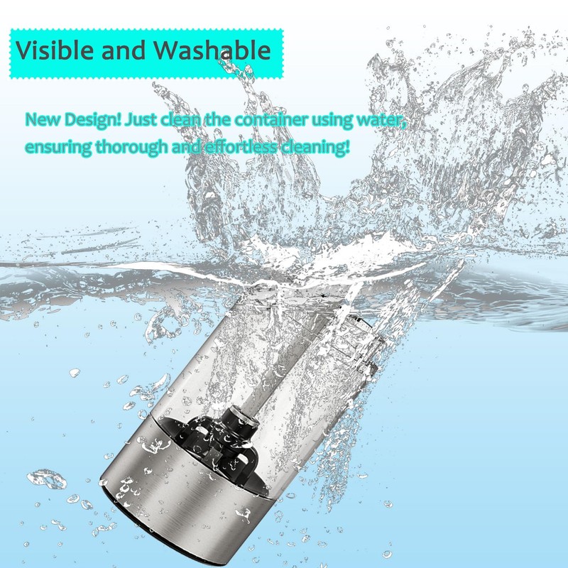 Electric Salt and Pepper Grinder Set Rechargeable Adjustable Coarseness Stainless