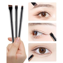 Makeup Brushes Pack, Eyeliner Brush, Eyebrow Brush, Makeup Brush Set, Makeup Tools, Ultra Fine Blade, Flattened Beveled Shape, Soft, Easy to Draw, Everyday Makeup, Cosmetics, Portable, Easy to Use,