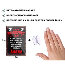 schilderkreis24 Football Magnet "Frankfurt Fan" Decorative Fridge Magnet Item Sport Club Gift Idea Club Christmas Football Fan Lovers Enthusiasts 9 x 6 cm