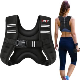 TB3C Weighted Vest Woman, 6 LB Womens Weight Vest for Walking, Strength Training Weight Vests for Men, Reflective Stripe Fitness Vest for Workout Running Jogging