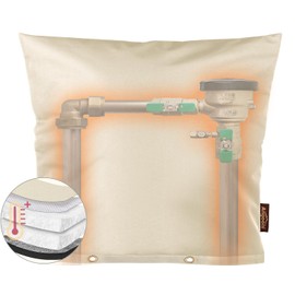 Angooni Upgraded Backflow Preventer Cover Aluminum Foil (5°F) - 30"W x 24"H Industrial 600D Winter Sprinkler Valve Covers for Outside, Anti-UV Winter-Freeze Water Well Pump Cover, Beige