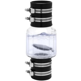 2 Inch Silent PVC Check Valve, Quiet Clear Sump Pump Check Valve With Stainless Clamps Fits 7-1/4" Gap in 2” Schedule 40 Pipe,With Spring Loaded Flapper Leak-proof Sewage