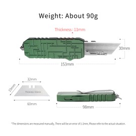 Aluminum Alloy Utility Knife with Clip, Box Cutter 10PCS Blades Replacement, Pocket Knife For Outdoor