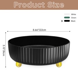 Bukuhlio Turntable Spice Rack Fridge Kitchen Cabinet Organiser 22 cm Lazy Susan 360° Rotating Rotating Plate Organiser, Beauty Make Up Organiser (Black)