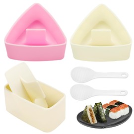 Onigiri Mold Set, 3 Pack Rice Ball Mold, Musubi Maker Press Mold, Large Triangle Rice Mold, Japanese Sushi Making Kit for Lunch Bento