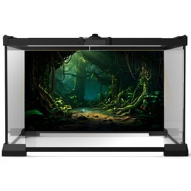 Aquarium Background Dark Night Jungle Forest Terrarium Backdrop Rainforest Stream Huge Trees Fish Tank Background Wallpaper Poster Forest Reptile Habitat Backdrop Vinyl 72x16in