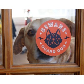 Unbranded Beware of Guard Dog Window Decal Sign, 4" x 4"