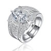 Ginger Lyne Collection Three Piece Bridal Engagement Wedding Ring Set