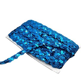 Yalulu 10 Metres Shiny Braided Decorative Ribbon Sequin Ribbon Glitter Border Made of Decorative Ribbon Decorative Ribbon Gift Ribbon Border Ribbon Cord Ribbon Sewing DIY Craft Projects (Blue)