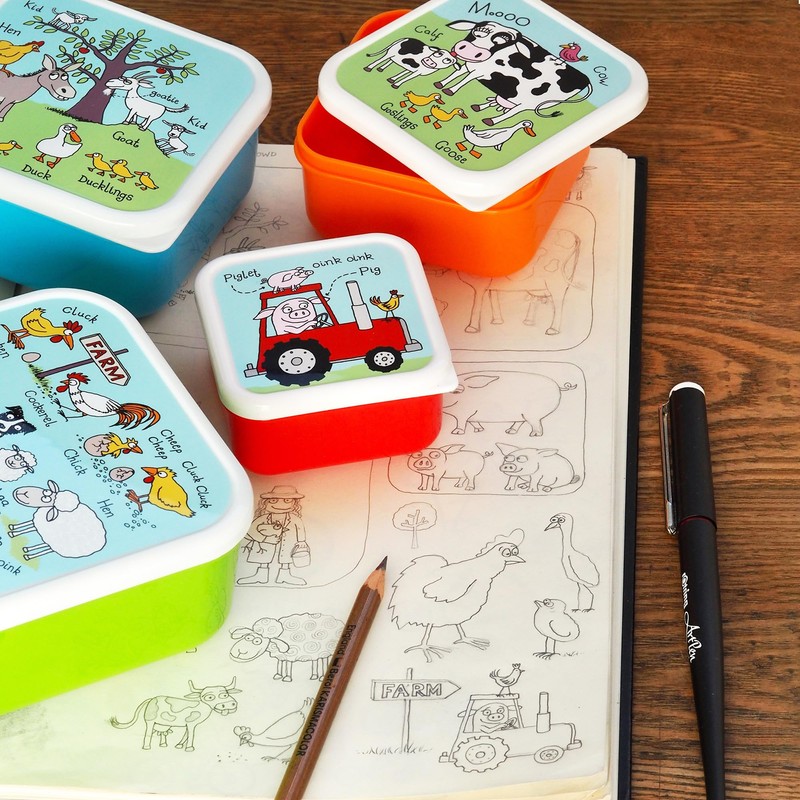 Tyrrell Katz Kids Snack Boxes with Farm Print - Children's