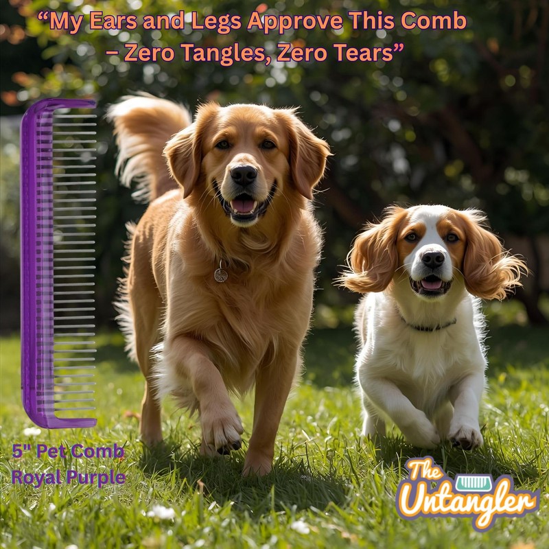 Untangler Pet Comb (5", Royal Purple)