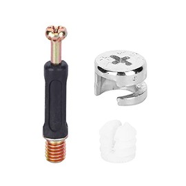 100 Juegos de Tornillo Conector Muebles de Madera de 3 en 1, Tornillos para Madera Barra de Conexión de Tornillo Rueda Excéntrica Tuerca Enterrada Kit para Madera Ganchos para Unir Muebles