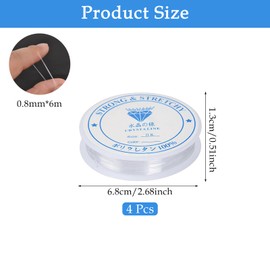 4 Pcs Elastic for Bracelet Making, String for Bracelet Making, Bracelet String, Bracelet Making String for Bracelet Elastic Cord for Jewellery Making & DIY Necklaces and Crafts(08MM)