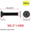 Qrity 50 Pcs Countersunk Head Torx Screws M2.5 x 14mm
