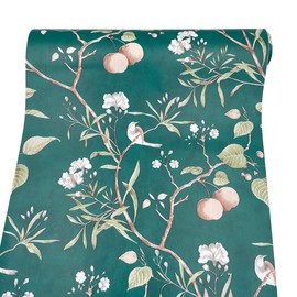 Yifasy Shelf Liner Green Striped Butterfly Self-Adhesive Drawer Cabinet Paper Line Vanity Dresser Sofa Table 118x17.7 Inch