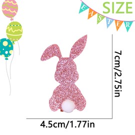 Easter Hair Clips Cute Glitter Rabbit Design Claw Clips for Women Girls Pink Hair Clip Fashion Party Costumes Hair Accessories 2Pcs