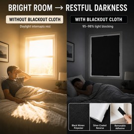 95-98% Blackout Self-Adhesive Window Curtain Cloth Shade