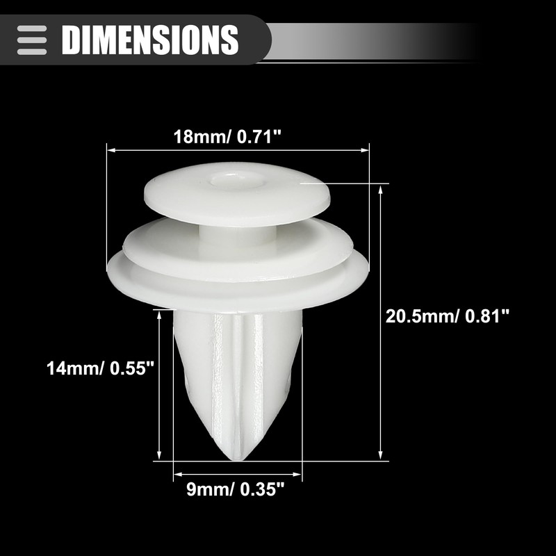 Motoforti Car Door Trim Panel Push Clips Pillar Retainer, for