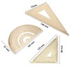 Metal Ruler Set - Students Golden Triangular Plate & Semicircle