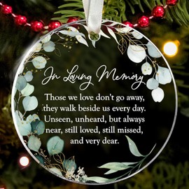 Memorial Ornament - Memorial Ornaments for Loss of Loved One - Bereavement Gifts, in Memory of Loved One Gifts - Memorial Gifts - Remembrance, Sympathy Gift - Acrylic Ornament for Loss of Loved One