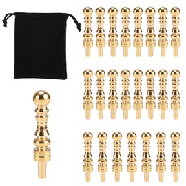 24pcs Metal Cribbage Board Pegs, Easy-Grip Cribbage Pegs Fit 1/8 Holes with Drawstring Storage Pouch Brass Cribbage Pins for Traditional Cribbage Board Game Accessories (Gold)