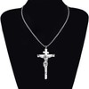 OUSIO Stainless Steel 18K Gold Plated Jesus Necklace Cross Crucifix