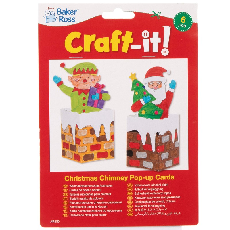 Baker Ross AR850 Chimney Pop-up Colour Christmas Card Making for