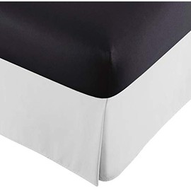 Lux Decor Collection Bed Skirt - Pleated Dust Ruffle BedSkirt - 15 Inch Tailored Drop - Soft Microfiber, Shrink and Fade Resistant Bed Skirts (King, White)