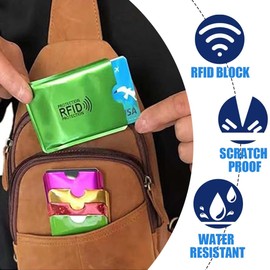 XUZOPIM 14 Pieces RFID Card Holder, RFID Card Case, RFID Blocking Sleeves, Credit Card Case, RFID Blocking Card Sleeves, Colourful RFID ID Card Protector, Anti-Theft Credit Card Wallets for Women Men,