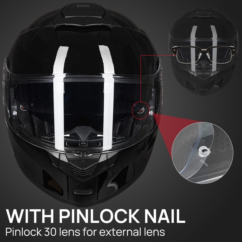 ILM Adult Motorcycle Modular Full Face Helmet Flip up Dual