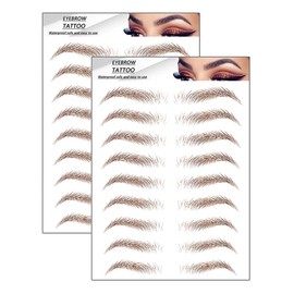 Yesallwas 2 Sheet 18 Pairs Eyebrow Tattoo Brown tattoo brow Stick on Eyebrows for Men Women False Eyebrows Transfer Stickers 4D Hair -like Eyebrow Makeup (JD-01)
