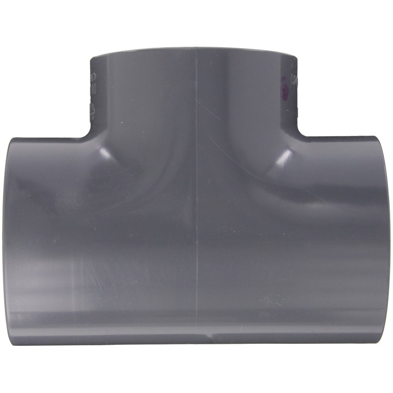 GF Piping Systems PVC Pipe Fitting, Tee, Schedule 80, Gray,