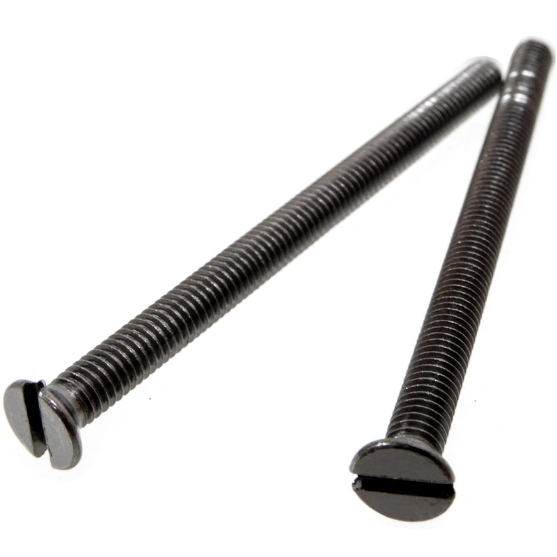 10 x M3.5 Black Nickel 50mm Long Screws - Flat