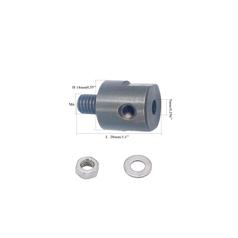 Winwill 2pcs M6 5mm Axle Motor Shaft Coupling Sleeve Saw