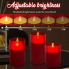LEDHOLYT Rechargeable Flameless Candle, Flickering LED Pillar Glass Fake Candle