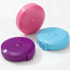Timotech Set 3 Cintas Métricas Corporales Retráctil de 1.5 Metros, Cinta de Medir Flexible de Doble Cara en Pulgadas y Centímetros, Mini Regla de Bolsillo Portátil para Costura