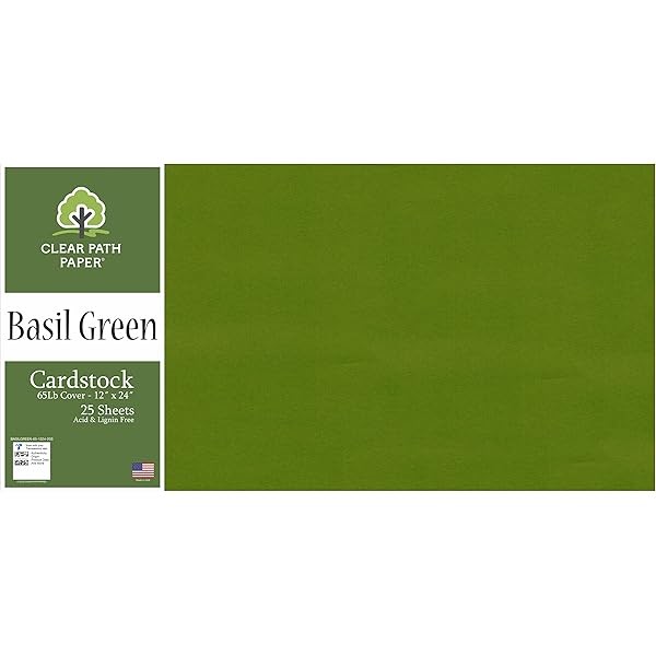 Basil Green Cardstock - 12 x 24 inch - 65Lb