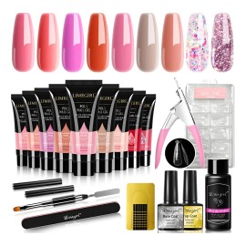Acrigel Acrílico Polygel Acrilicas De 17 Pzas Para Kit Uñas