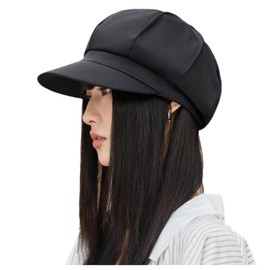 Weuiean TUTU-88 Women's Hat Hunting Hat, Beret, UV Protection, Small Face Effect, Simple, Solid Color,, Black, Free size