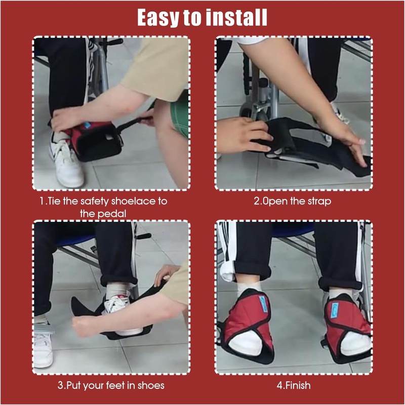 Wheelchair Foot Rest Straps for Elderly & Disabled - Non-Slip