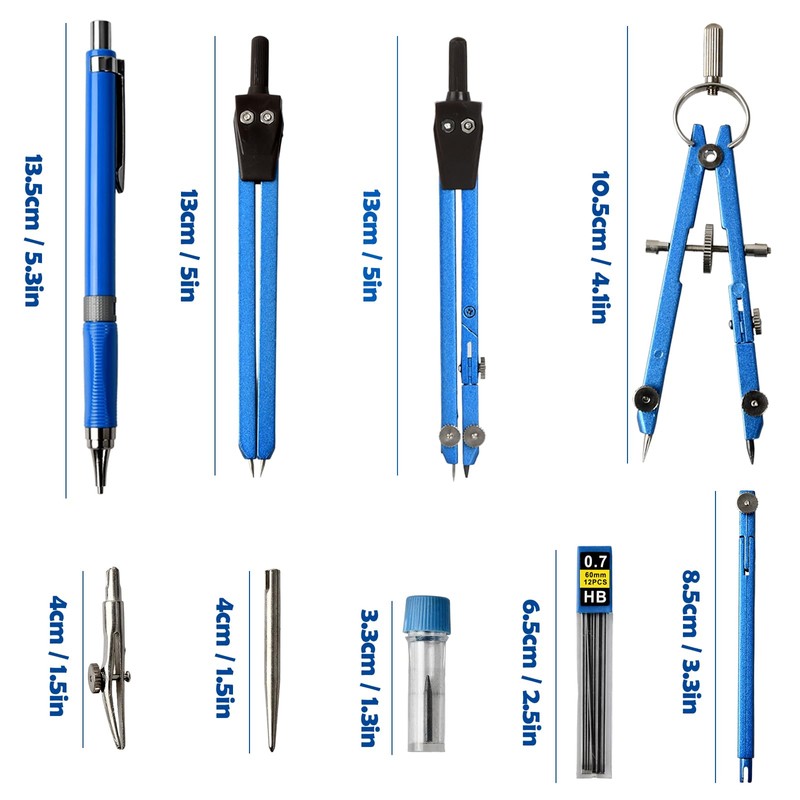 Geometry Set, Premium Compass Set, Geometry Set, Quick Adjustment Compass