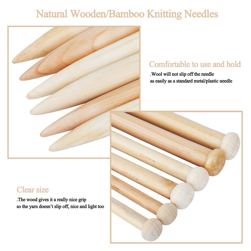 Coopay Huge Knitting Needle 25mm, Big Knitting Needle for Super