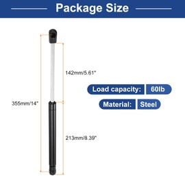MECCANIXITY 14 Inch 60lb/267N Gas Strut Gas Shock Spring Lift Support Shock Strut Spring for Truck Door, RV Cabinet Door, Boat Window, Tool Box Lid, Storage Cabinet, 2 Pack