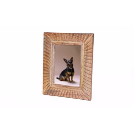 indoStrides Hand Carved Mango Wood 5x7 Picture Frame with Real Glass for Tabletop and Wall Mount use