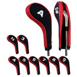 10Pcs Golf Head Cover Iron Putter Driver Headcover Protective Set Club Covers Red