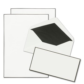 25 x Mourning Paper Sets DIN A4 with Lined Envelopes - Handmade Black Border - Writing Paper for Condolence