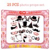 40th Birthday Inflatable Picture Frame with 22 Pieces Photo Props,