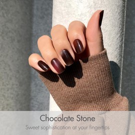 UUUUU. Semi Cured Gel Nail Strips, UV Nail Stickers Compatible with All Nail Lamps, U-Curve for Perfect Fit, Includes 2 Prep Pads, Nail File, and Wood Stick