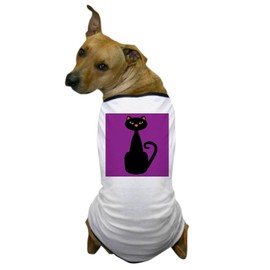 CafePress Black Cat On Purple Dog T Shirt Dog T-Shirt, Pet Clothing, Funny Dog Costume