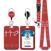 Onevenvi ID Badge Holder with Lanyard, Retractable ID Badge Reel,